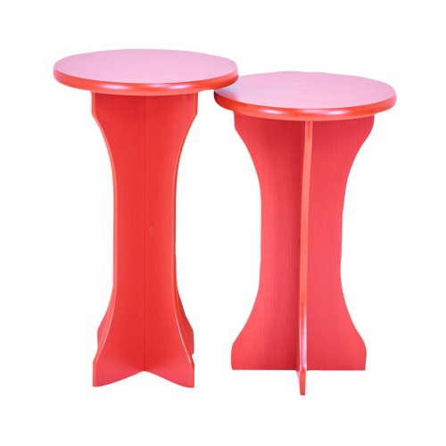 Mesa Auxiliar Luck Rojo Artely Set X 2