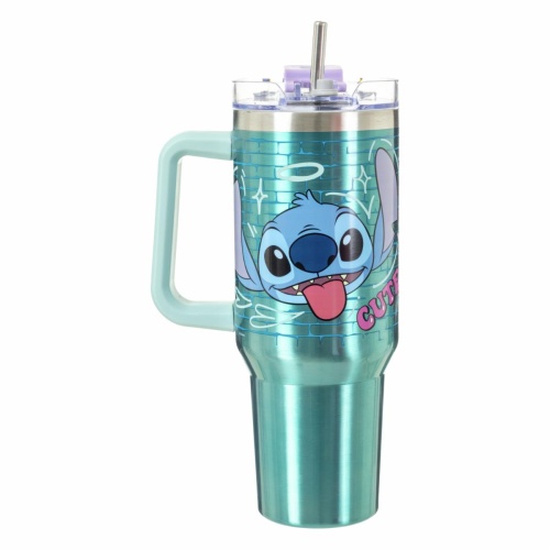 Termo Tomatodo En Acero Inoxidable Doble Pared Stitch Verde Disney 1.2 Litros