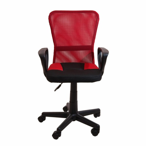 Silla De Oficina Malla Combinada Rojo Con Negro Sopai furniture Textil