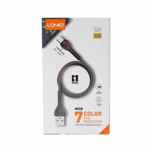 Cable Tipo-C 2.4A 7 Colores Led Ldnio 1 Metro
