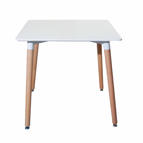 Mesa De Comedor Cuadrada Blanca Hy Patas De Metal